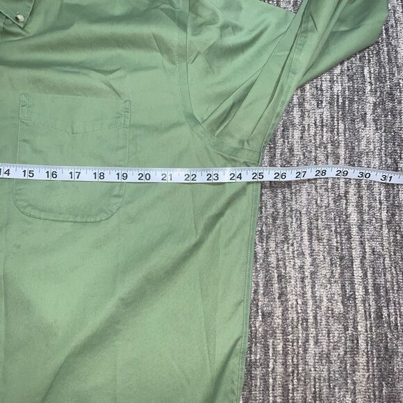Vintage Y2K L.L. Bean Men's Large Wrinkle Resistant Green Long Sleeve Dress Shir - Picture 3 of 5